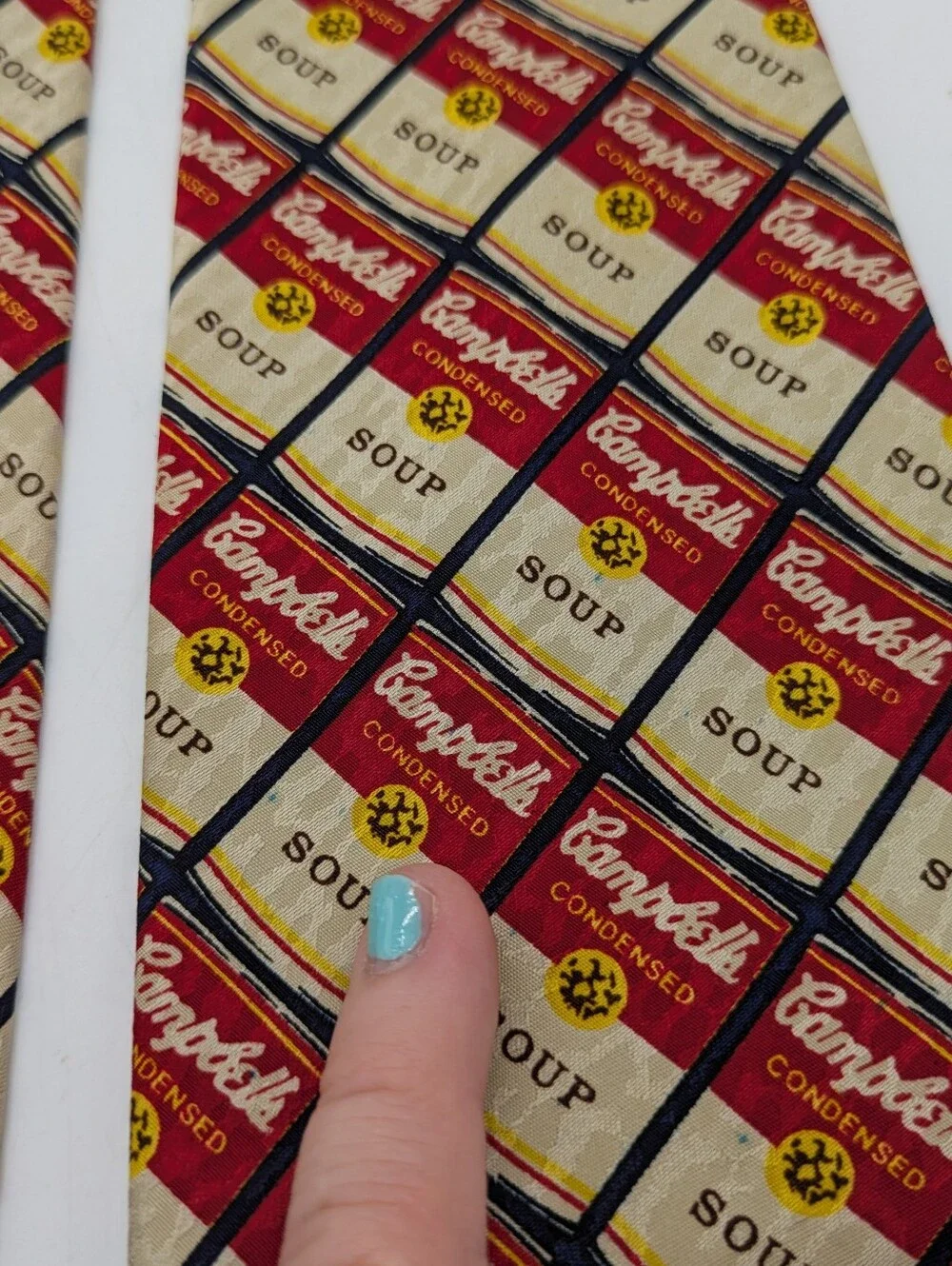 Vintage Campbell's Soup Can Red Yellow Novelty Tie
